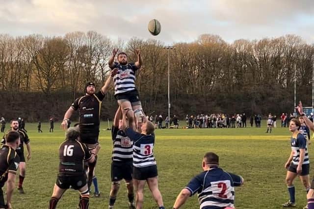 Mansfield v Belgrave lineout action.