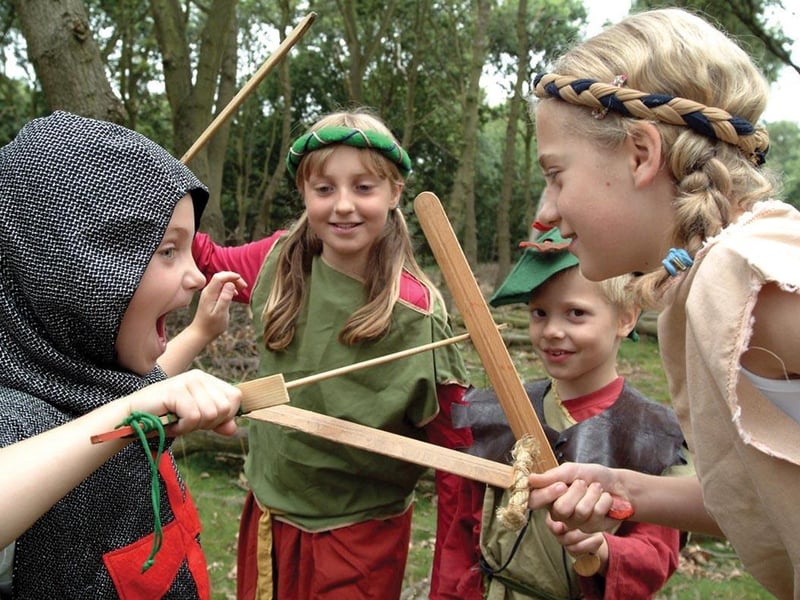 Having fun in the forest, from left to right, Cameron Bonney, Giselle Bonney Dougal Bonney, and Araminta Bonney.