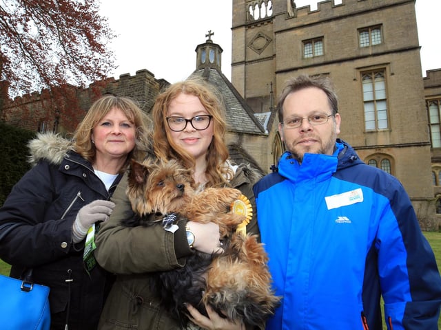 Jerry Green Dog Rescue dog show and craft fair at Newstead Abbey in 2016. Pictured are Dawn Dye, Mille Dye, Richard Dye and Bobby.