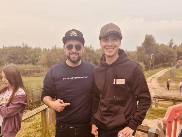 Organiser Ben, pictured with musician Jamie Woodcock.