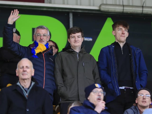 Mansfield Town fans ahead of the big win at Bradford.