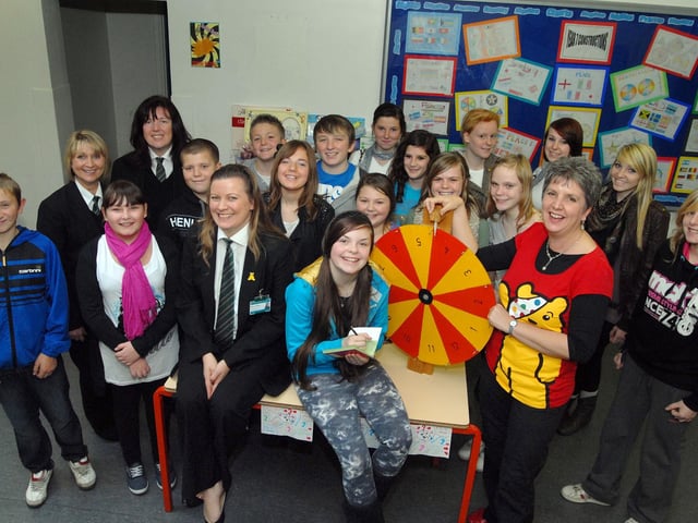 Children in Need fundraisers at the Quarrydale School who organised various events including the wheel of fortune, a cake bake sale, guess the weight, name and and amount of cake, teddy and sweets in a jar, treasure hunt, and a non uniform day for children and uniform day for staff.