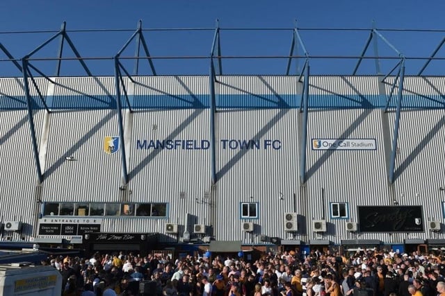 Mansfield gave the world the Stags aka Mansfield Town Football Club, currently fighting for the top spot in League Two. COYS! Pictured: The home ground for Mansfield Town Football Club is One Call Stadium - formerly known as Field Mill - on Quarry Lane, Mansfield.