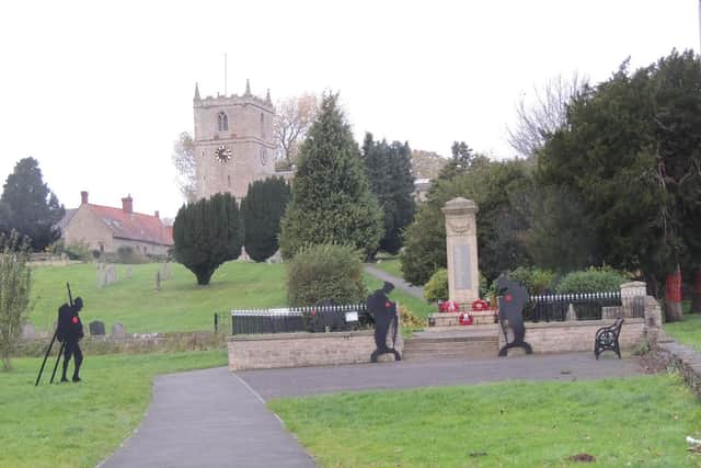 Warsop remembers with a selection of silhouettes and poppies decorating the village