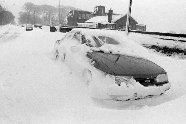 Cars were left for days until the thaw came.