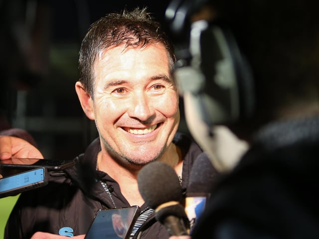 The smile on the face of Stags manager Nigel Clough says it all post match.