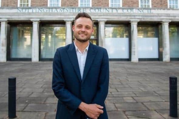 Coun Ben Bradley, Mansfield MP and Nottinghamshire Council leader, outside County Hall, the council headquarters in West Bridgford.
