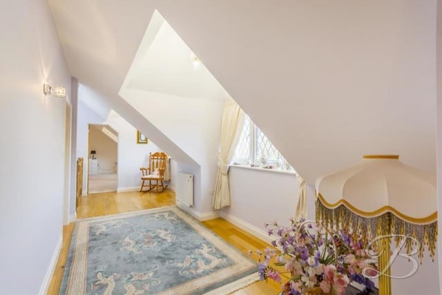 Arriving on the first floor, you are greeted by this landing at the Ravenshead property. It gives access to four of the six splendid bedrooms.,