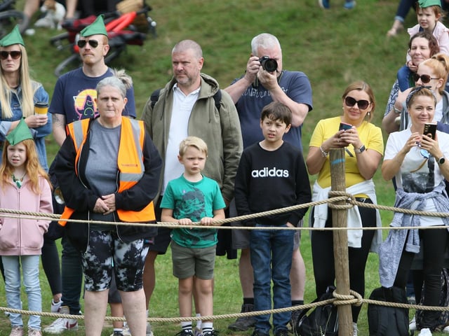 Spectators watching the battle for the Greenwood.