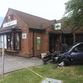 A vehicle crashed into Well Pharmacy on Nottingham Road, Selston, on Saturday, July 1. Photo: Well Pharmacy