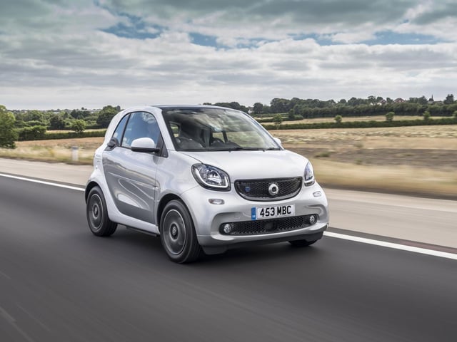 Smart’s unique two-seater city car has been reinvented for the electric age. The shape is instantly recognisable but the tiny petrol motor has been replaced by a single 80bhp electric motor. A 17kWh battery offers between 75 and 80 miles of range, and charging at a domestic 7kW wallbox takes just under three and a half hours. If the tiny two-door isn’t big enough, there’s always its big brother (see below).