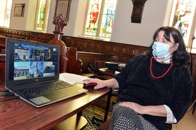 The chapel's minister, the Rev Maria Pap, taking part in last year's open day event, which was held via Zoom because of Covid-19.