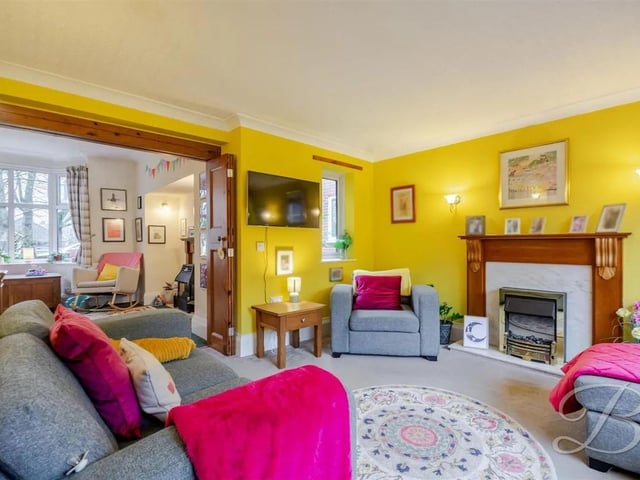 The property has a welcoming flow and versatile floor plan