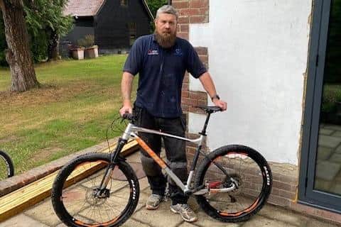 Gareth with his bike.