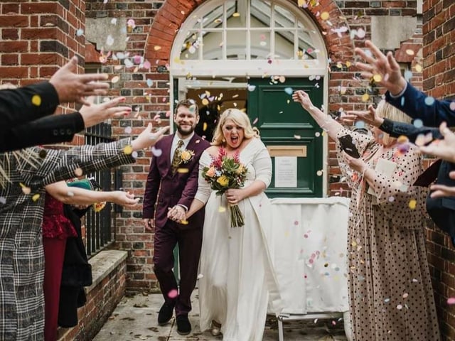 Leonie married on 23.10.20. She said: 'Our perfect small, big day. Just awaiting the arrival of our son now to complete a pretty amazing, if a little up and down 2020.' Picture: Anthony R Turner Photography