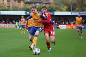 Action from Stags' 3-2 loss at Crawley in October.