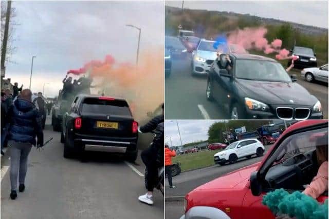 A funeral procession went through Sheffield in memory of friends who were killed in an M1 crash.