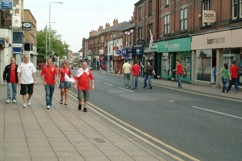 After an England game in the 2006 World Cup. Hucknall High Street.
