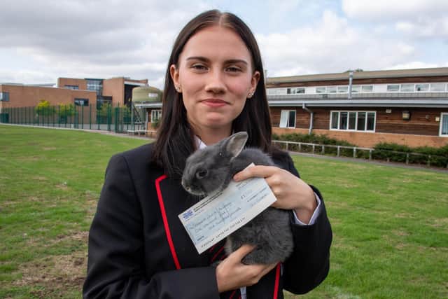 Louise Mulvanny has raised £1,100 for Samworth Church Academy’s Animal Care Unit.