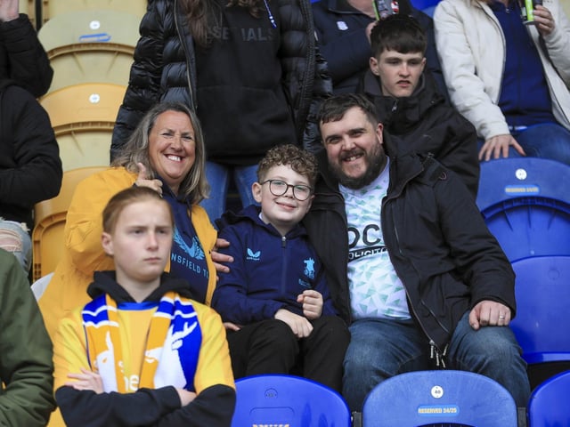 Mansfield fans at the Sky Bet League 1 match against Reading FC at the One Call Stadium, 21 Apr 2025, Photo credit Chris & Jeanette Holloway / The Bigger Picture.media : A sloppy Mansfield Town were well beaten by Reading on Easter Monday.