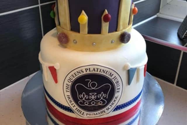 Lola designed a cake with the crown for the Jubilee which her family then made