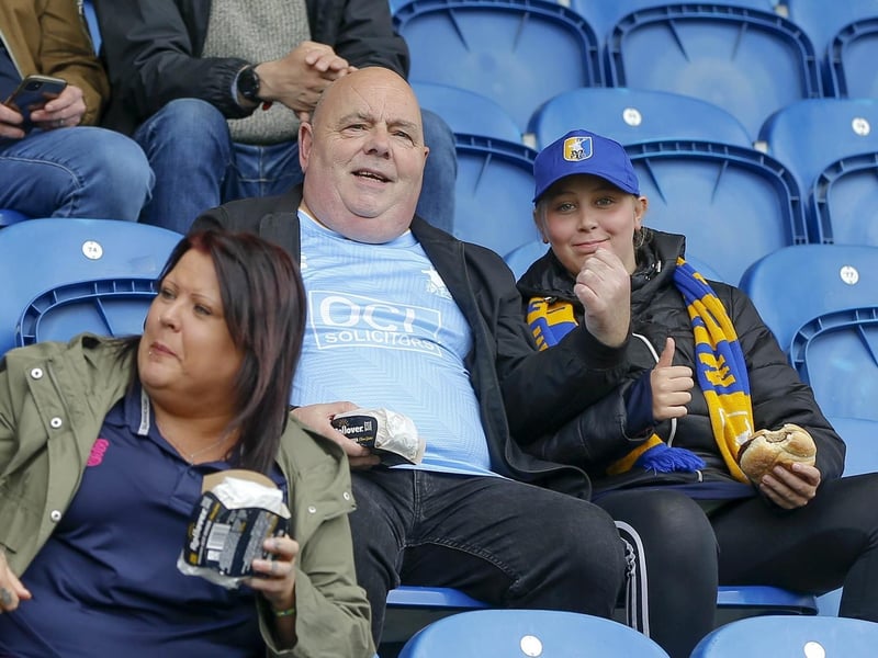Mansfield Town fans who made the final day of the season trip to Colchester United.