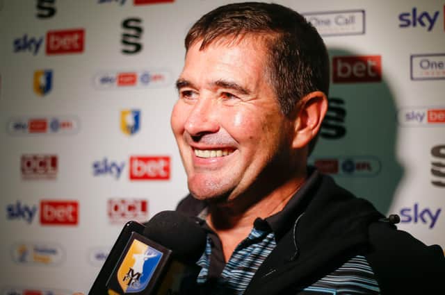Mansfield Town manager Nigel Clough - happy with fine display in 1-1 draw. Pic - Chris Holloway / The Bigger Picture.media