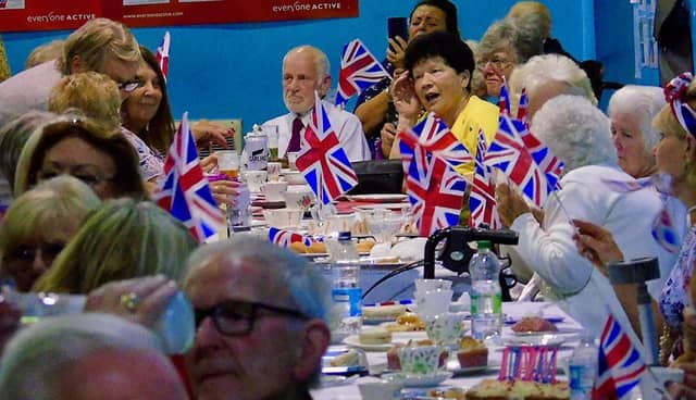 Hundreds attended the event and ate traditional sandwiches and tea