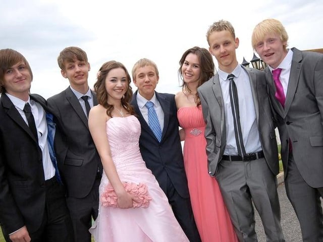 Samworth Church Academy prom at Rufford Park Golf Club in 2011. Pictured are Jacob Newton, Craig Gudelajtis, Shannon King, Daniel Egginton, Chelsea Phillips, Liam Gudelajtis and Jake Rumfitt.