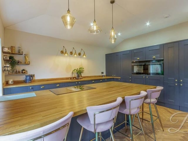 Enjoy a sit-down breakfast at the central island in the kitchen.