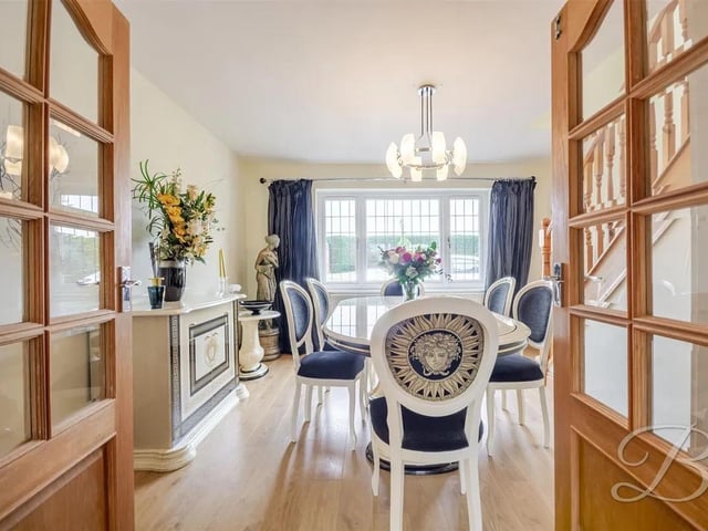 The bright property is flooded with natural light.