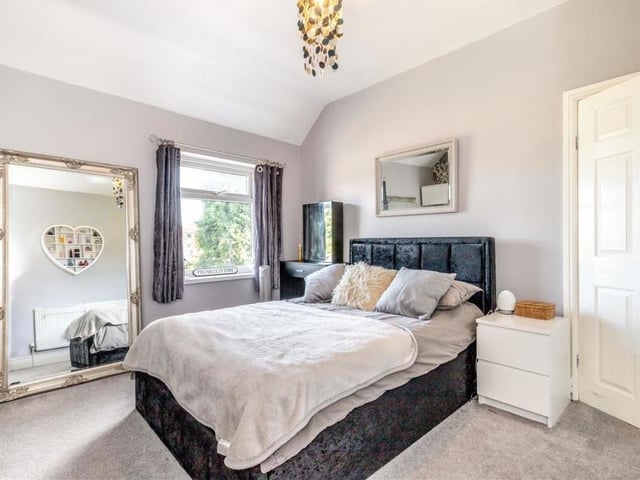 The second bedroom at the extended Charnwood Street house conveys a touch of elegance. It overlooks the back of the property.