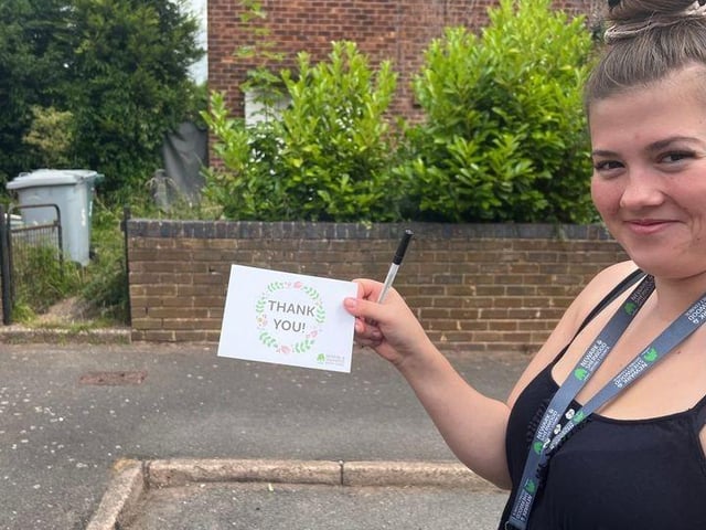 Thank you cards were given to residents for keeping their gardens looking beautiful and well-maintained.