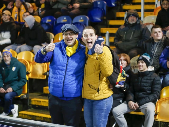 Mansfield Town fans at last night's draw with Sutton United.