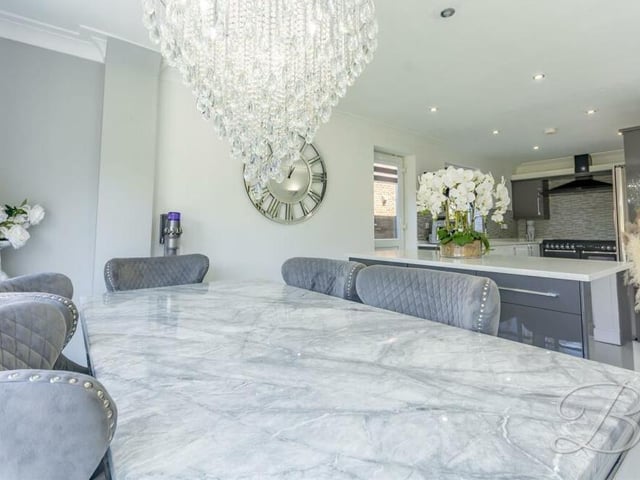 The kitchen/diner also has space for a dining table, enabling the family to dine in style.