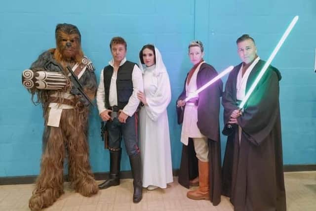 Star Wars characters paraded around to meet and greet children throughout the day.