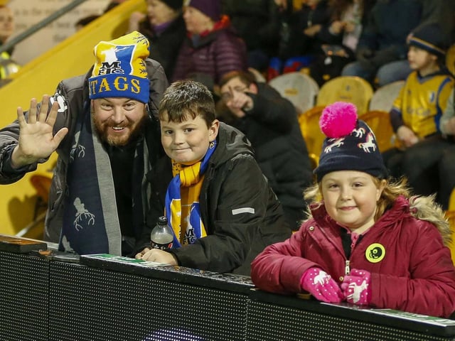 Mansfield Town fans ahead of the League Cup tie with Port Vale.