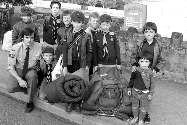 Scouts in Huthwaite prepare to go on camp in the 1980's