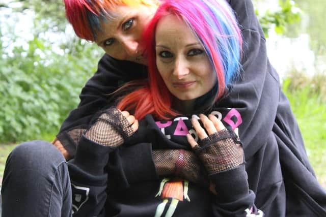 Kerry, 37 and Anna aged 30 pictured on a bench at Vicars Water Country Park, Clipstone.