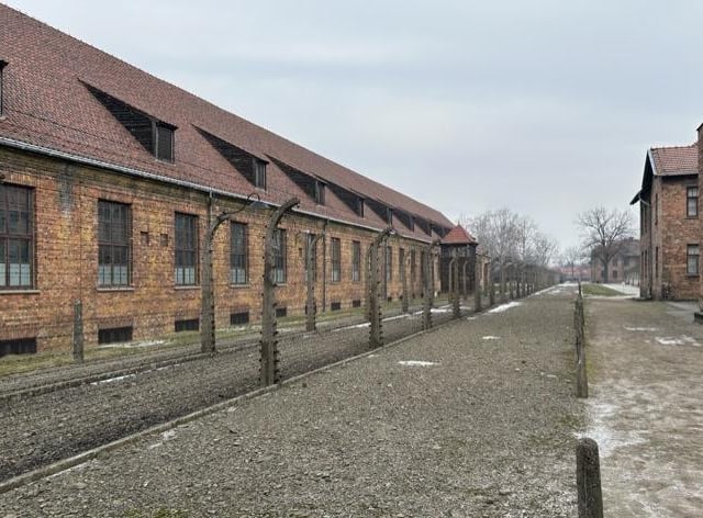 Electrified fence at Auschwitz 1