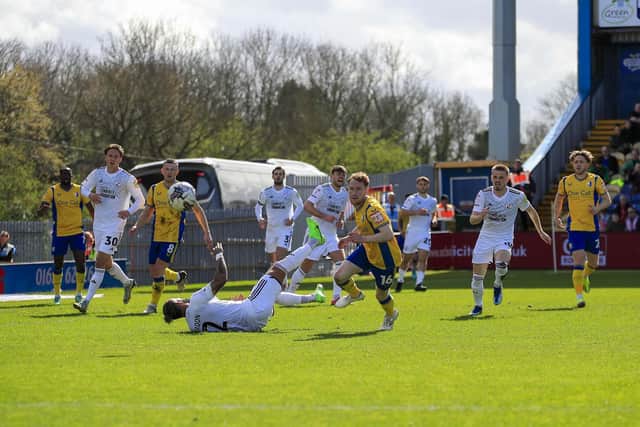 Action from Stags' Sky Bet League 2 match against Crawley Town FC at the One Call Stadium, 06 April 2024, Photo credit Chris & Jeanette Holloway / The Bigger Picture.media