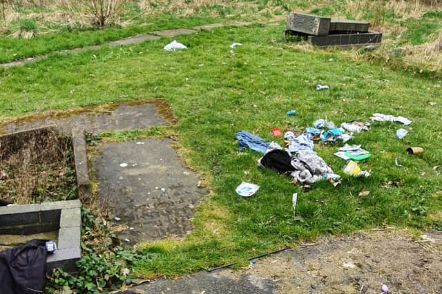 Some of the rubbish found in the grounds of St Mary's Church in Sutton.