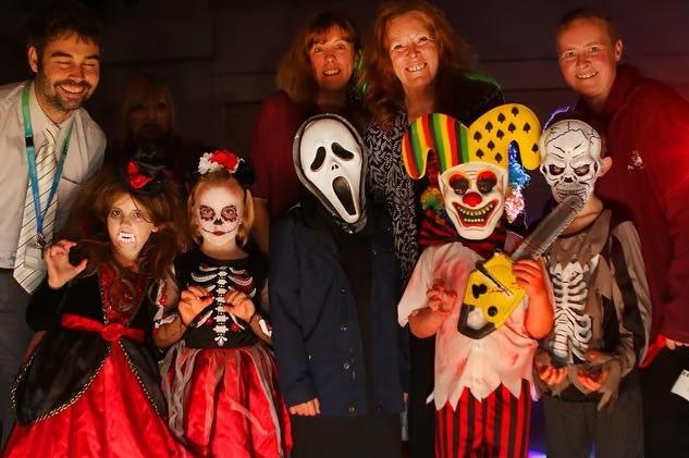 Bramble Academy in Mansfield Woodhouse held a fundraiser for the playground, pictured are the organisers and some of the youngsters at the Halloween disco