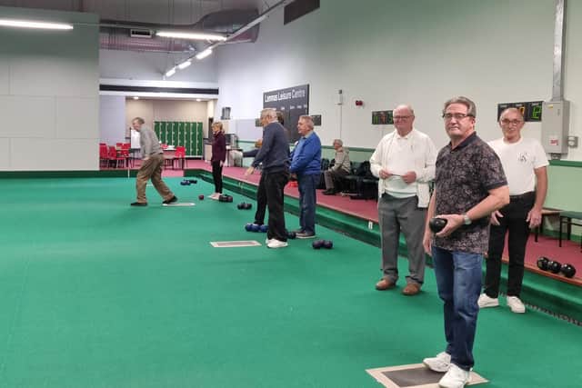Members of Mansfield Bowling Club enjoy a coaching session.