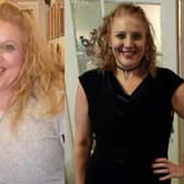 Colleen Goodall Peck has lost five stone in less than a year. Colleen is pictured before and after her weight loss.