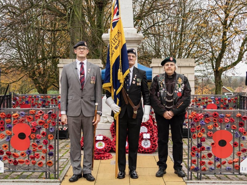 Members of the Eastwood Branch of the RBL at the war memorial.