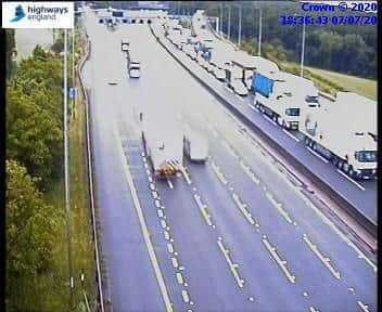 Traffic queuing back to J27.