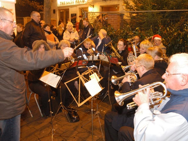 The band playing at the Kirkby Christmas Carnival