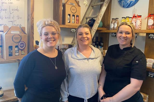 Jess Tandy, owner, Michelle Franks, manager, and Kirsty Trueman, head chef, at Fables Coffee House in Edwinstowe