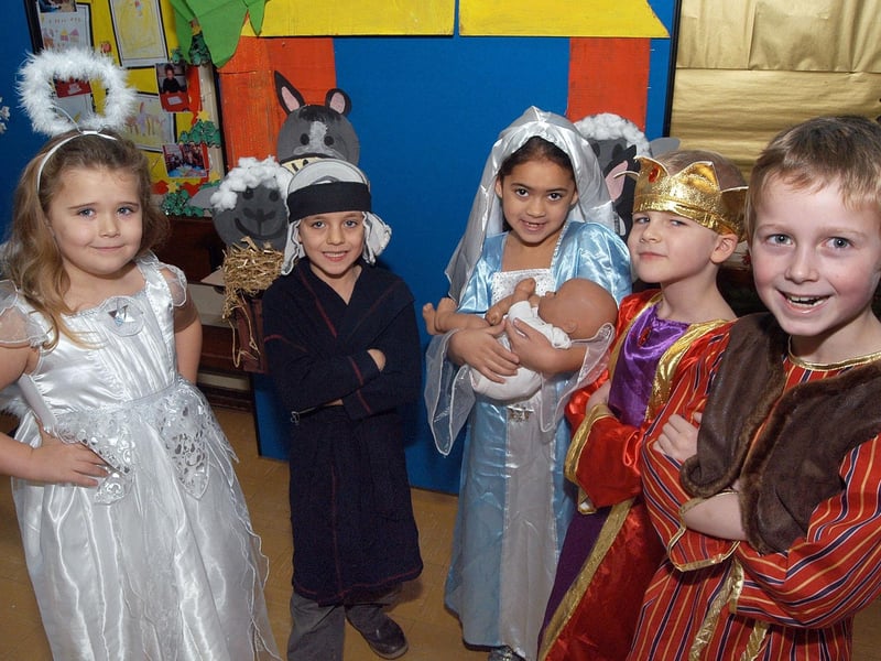 Key Stage 1 pupils from the Tibshelf Infant and Nursery School  who took part in their production of 'Nativity Rock'.